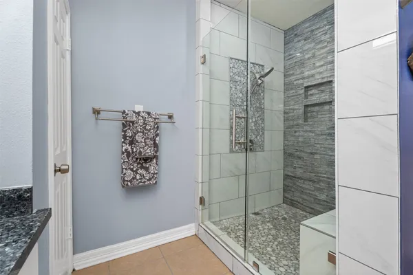 a bathroom with a shower