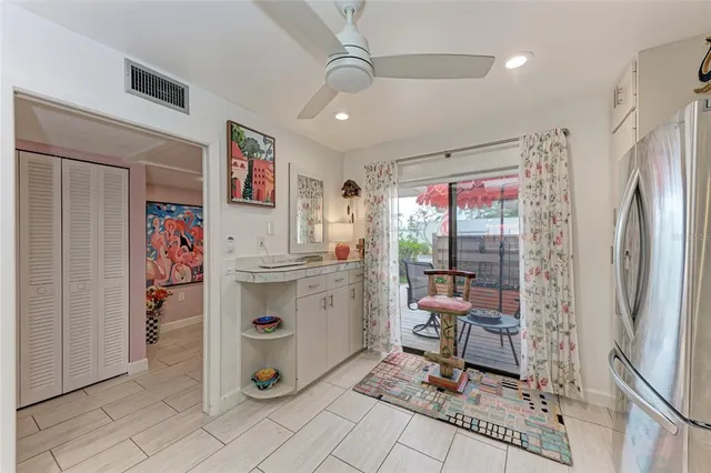 a bathroom with a sink and mirror