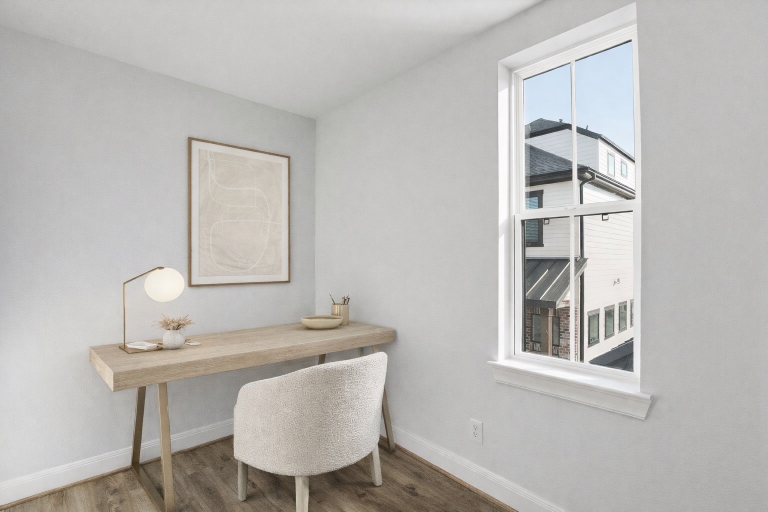 9211 Fort George Street Houston, TX 77063 - Photo 16 of 27 Home Office Space Virtually Staged