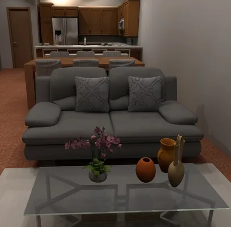 a living room with furniture