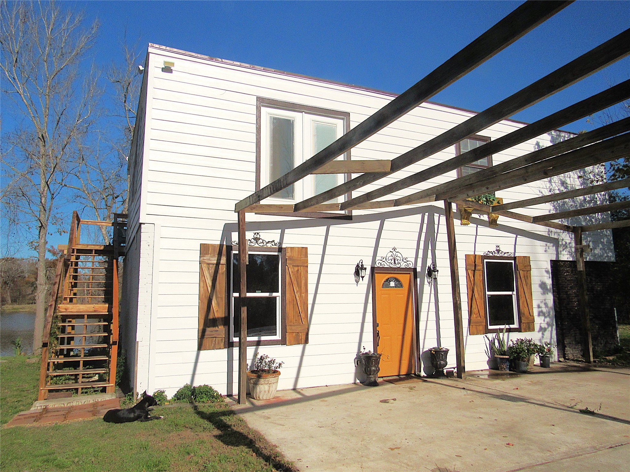 a view of a building with door