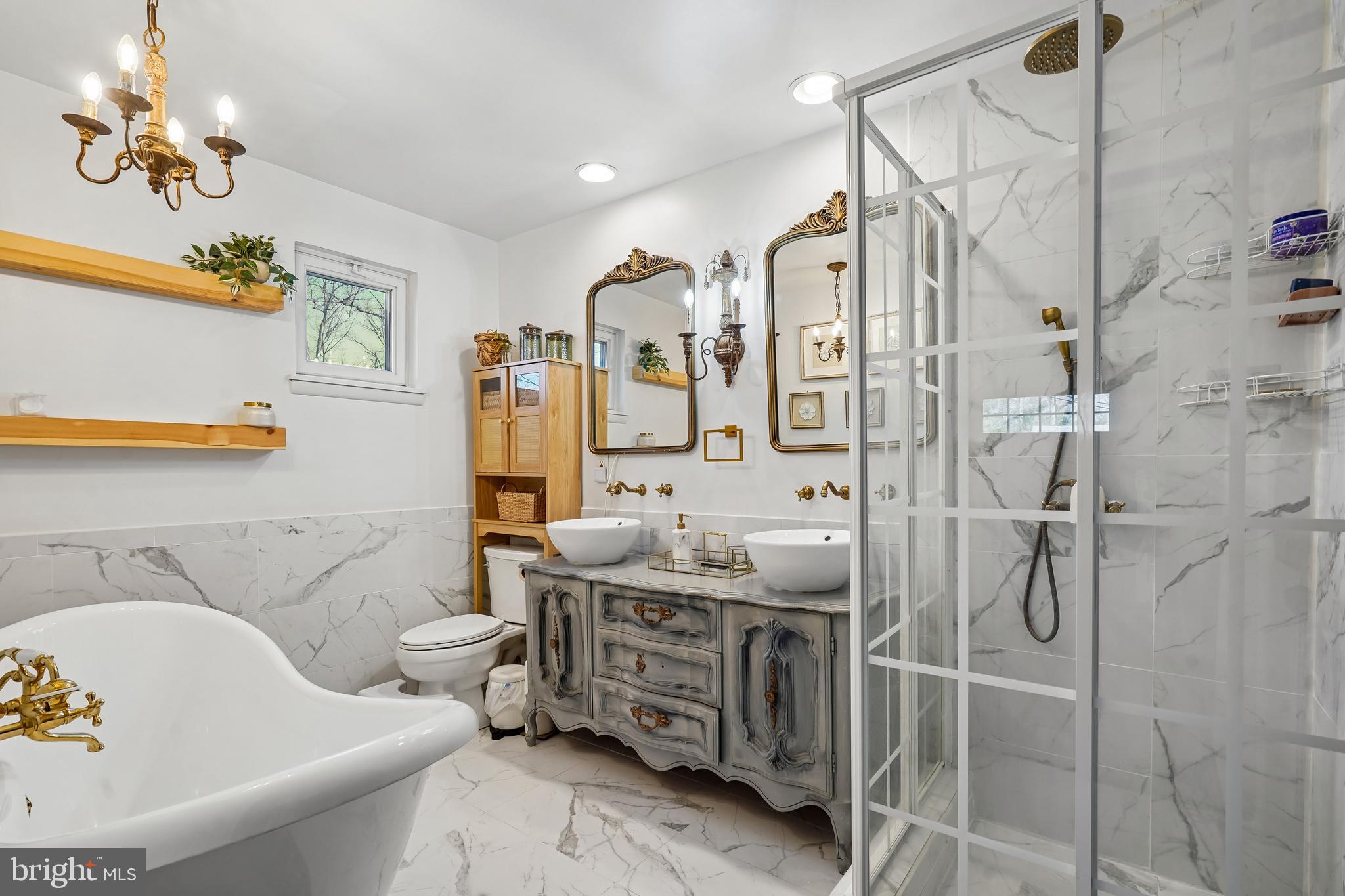 4002 Old Mill Road Alexandria, VA 22309 - Photo 13 of 27 Primary Bath with Lovely,Double Bows & Shower