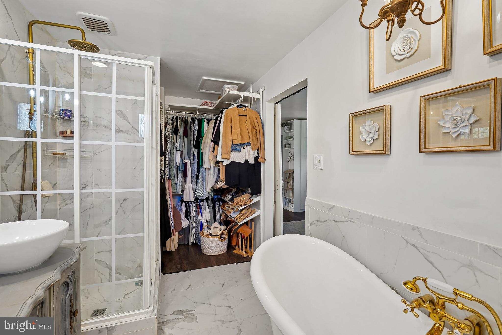 4002 Old Mill Road Alexandria, VA 22309 - Photo 14 of 27 Primary Bath with Closet & Soaking Tub & Shower