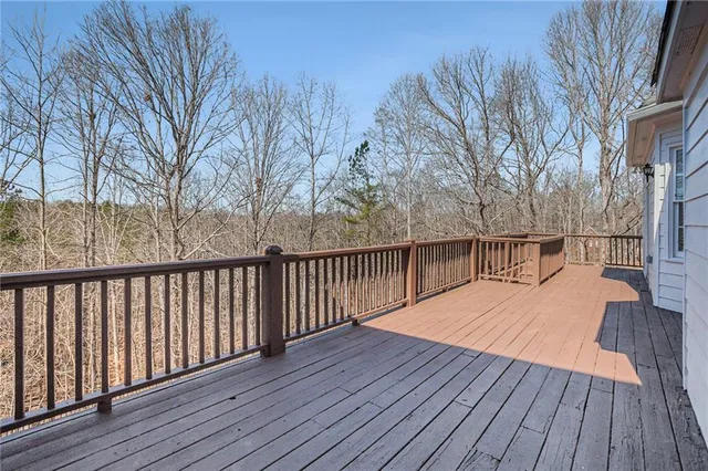 a view of wooden deck