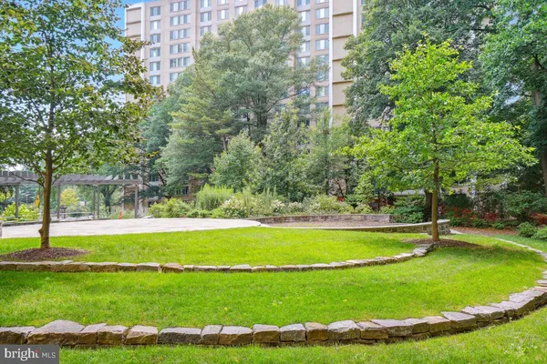 a backyard of a house with lots of green space and chair