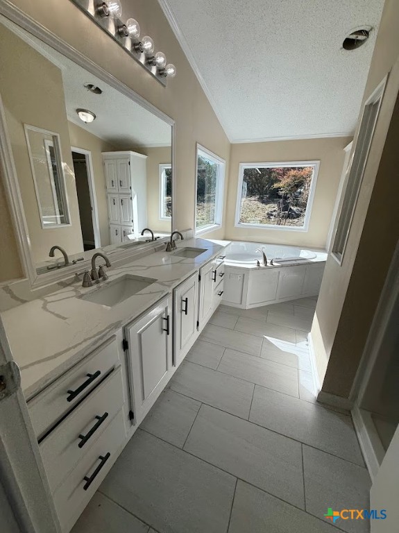 4551 Chamberlain Way Canyon Lake, TX 78133 - Photo 15 of 34 a spacious bathroom with a granite countertop sink a toilet a mirror and vanity
