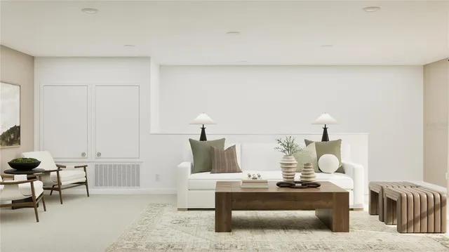 a living room with furniture