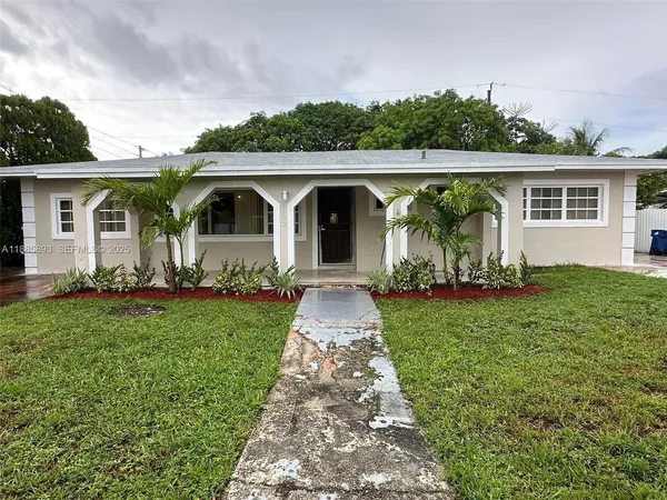 front view of a house with a yard