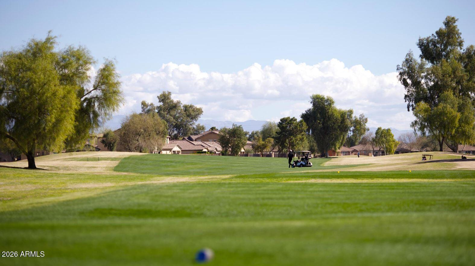 21821 East Via Del Rancho Queen Creek, AZ 85142 - Photo 32 of 35 a view of a fountain in front of a house with a big yard