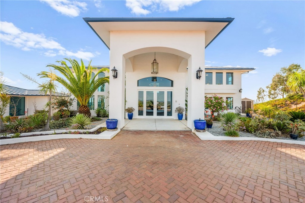 Front center, circular driveway