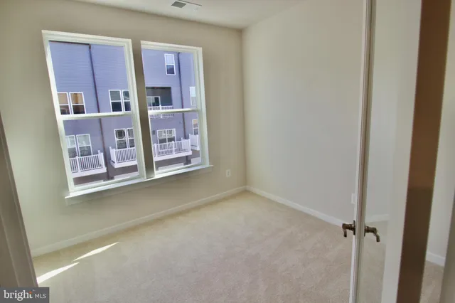 a view of a large window in a room