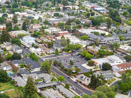 an aerial view of a city