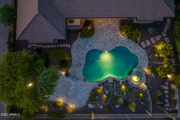 a view of a lake with a mountain in the background