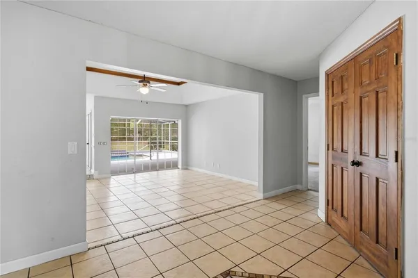 a view of an empty room and window
