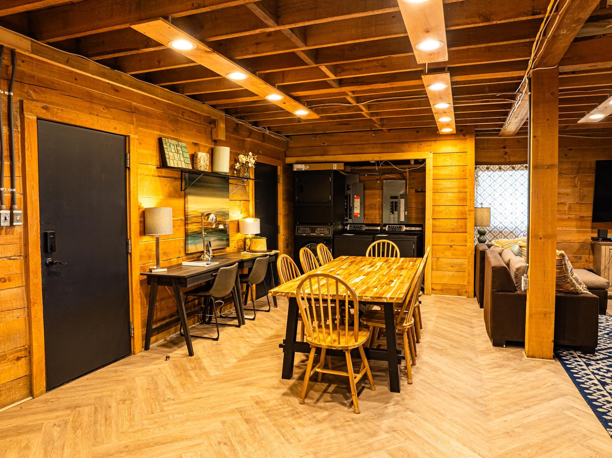 280 Fields Road Dukedom, TN 38226 - Photo 28 of 40 Dining area with wooden walls, parquet flooring, and electric panel