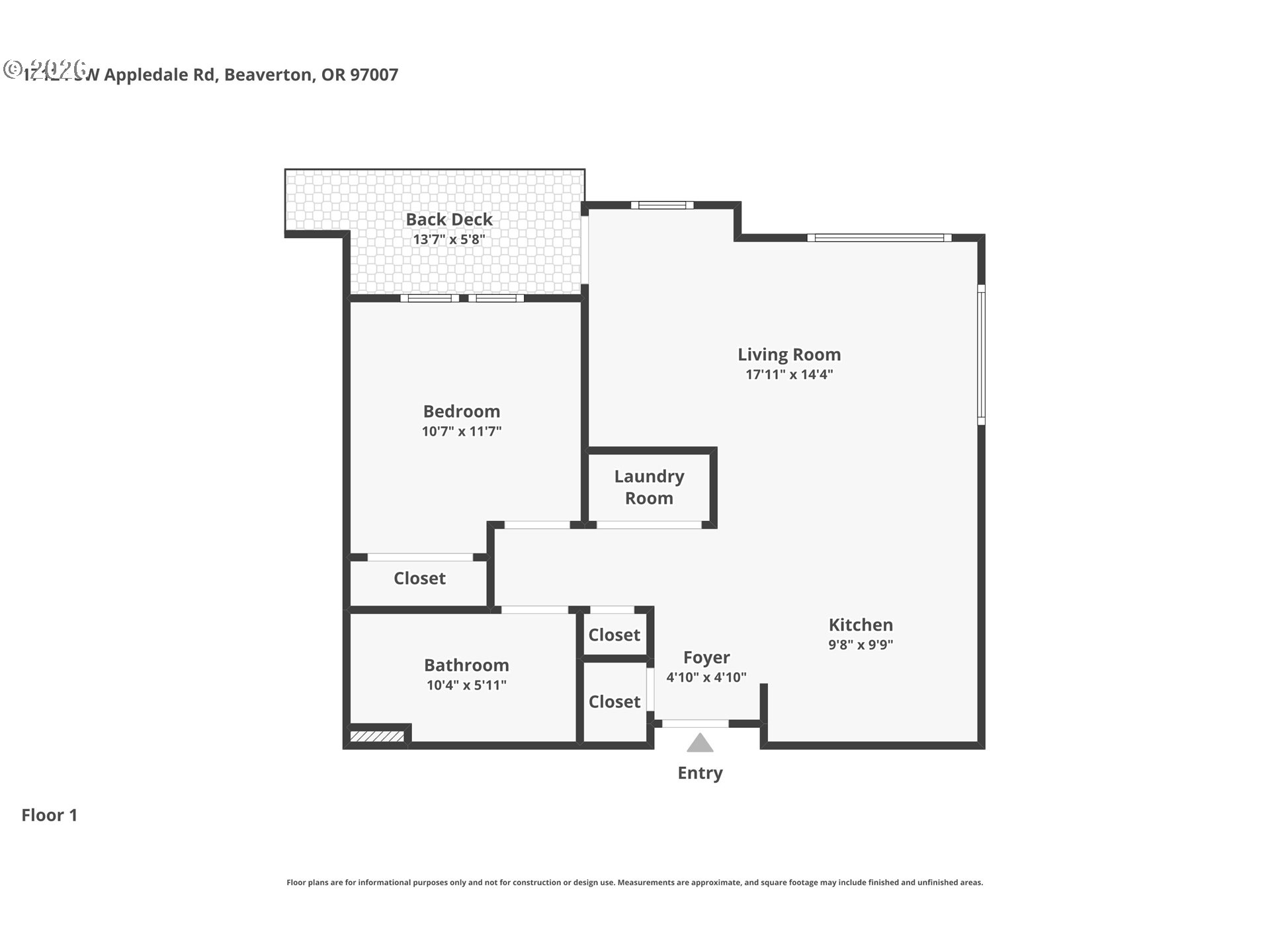 17124 Southwest Appledale Road, Unit 401 Beaverton, OR 97007 - Photo 18 of 18 Floor Plan