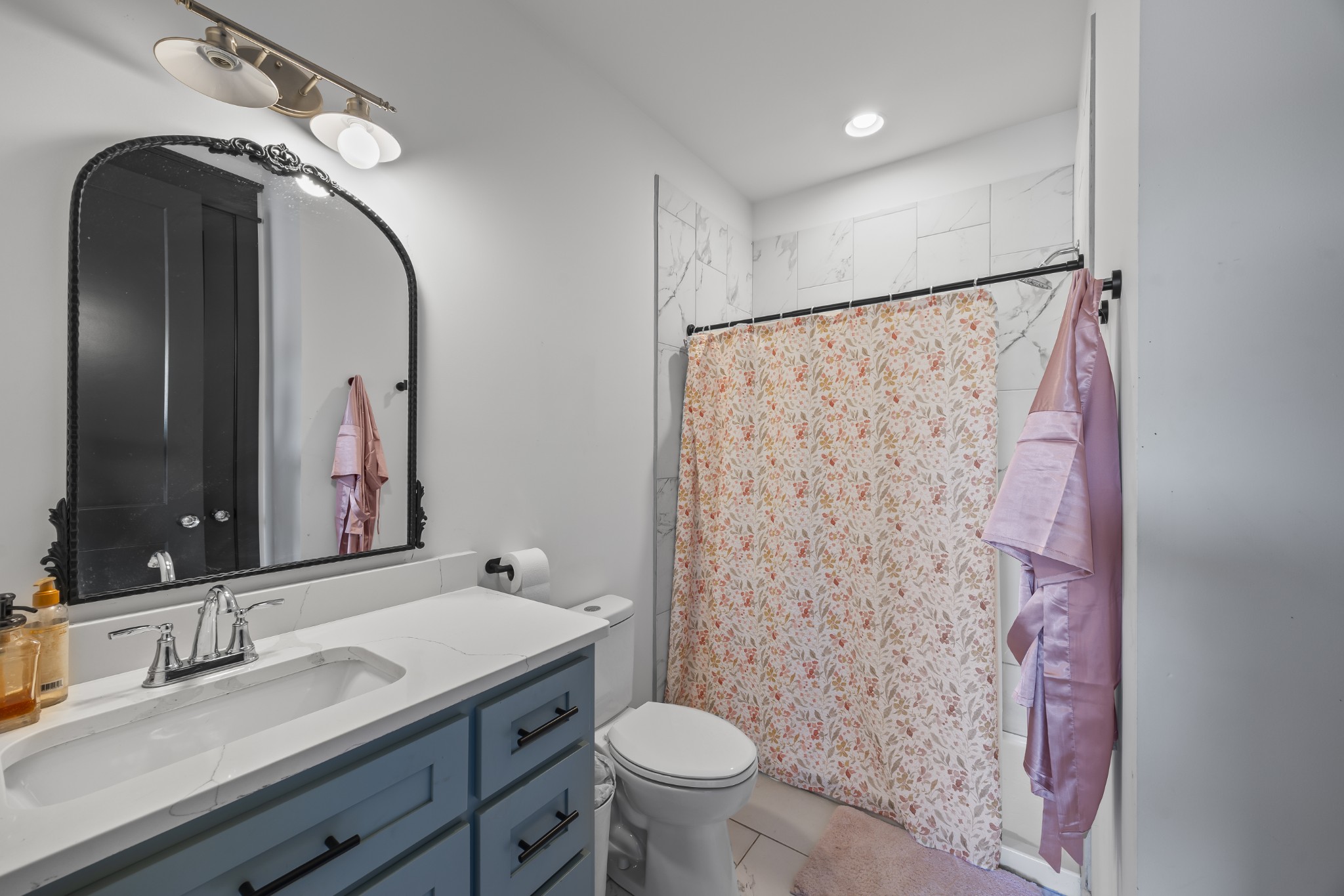 168 Huntersville Denmark Road Denmark, TN 38391 - Photo 30 of 41 a bathroom with a granite countertop sink toilet and shower