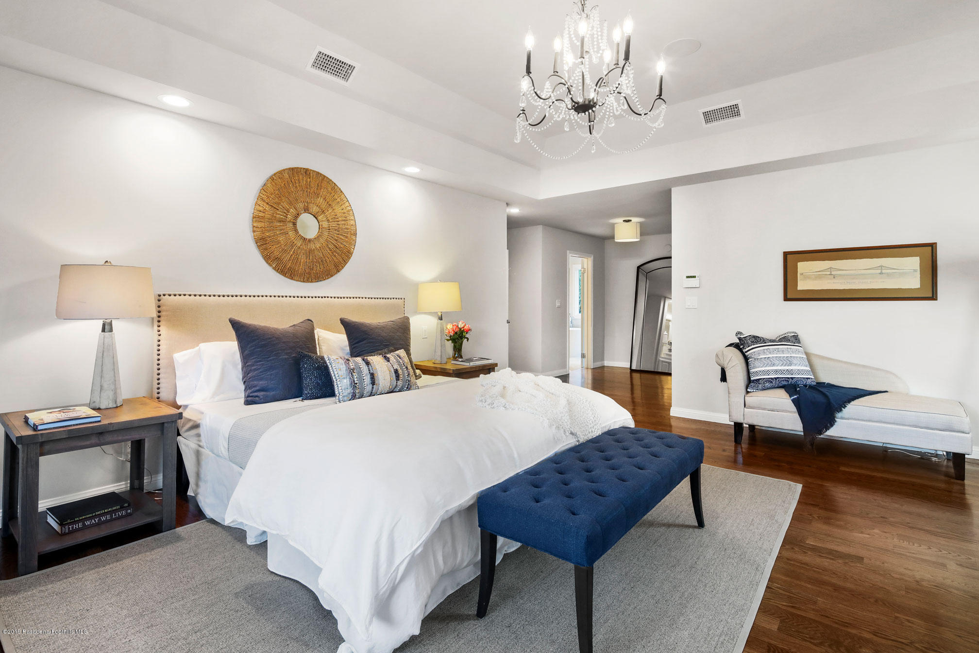 45 Club Road Pasadena, CA 91105 - Photo 19 of 36 a bedroom with bed and wooden floor