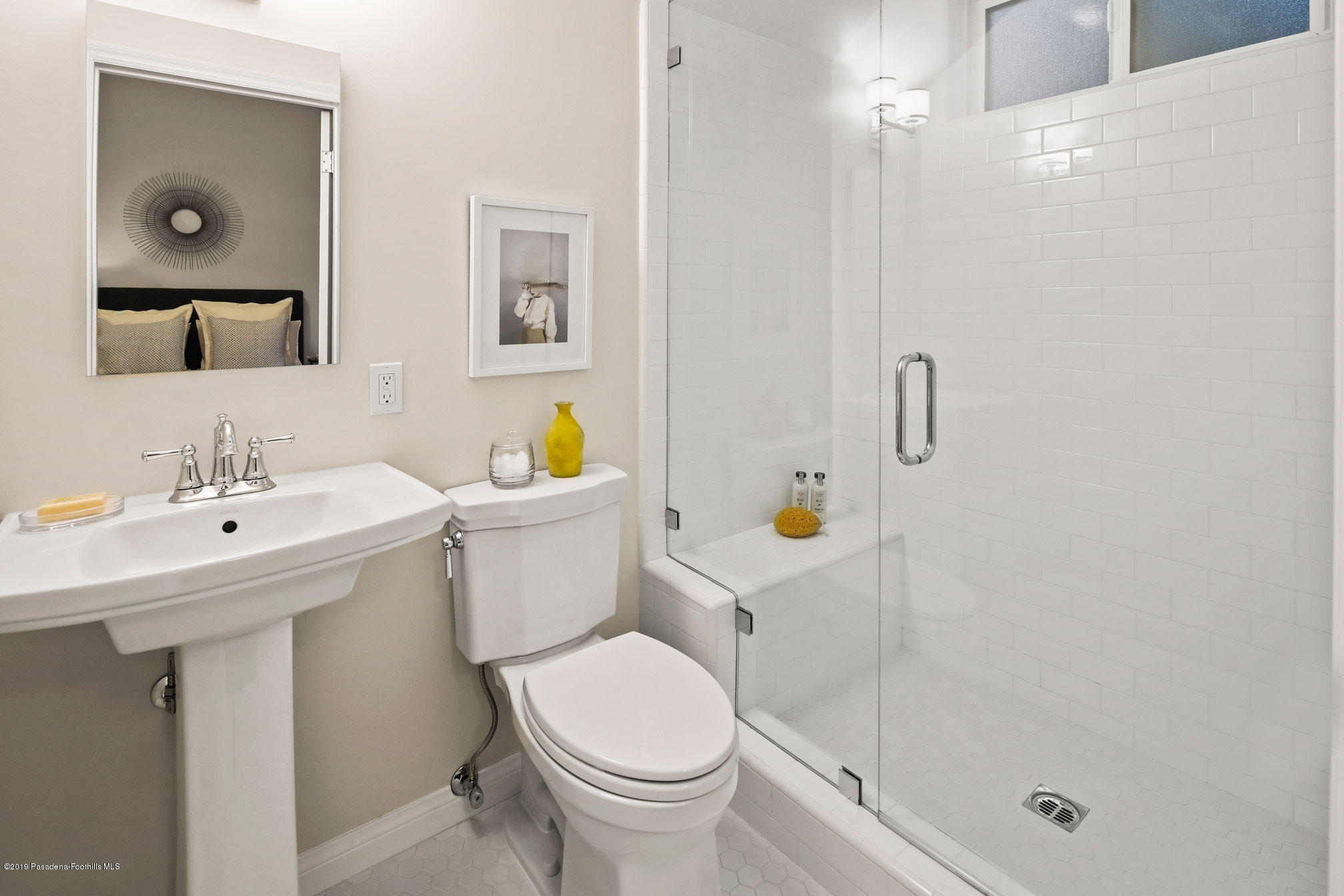 45 Club Road Pasadena, CA 91105 - Photo 29 of 36 a bathroom with a sink a toilet and shower
