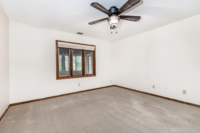 an empty room with a window