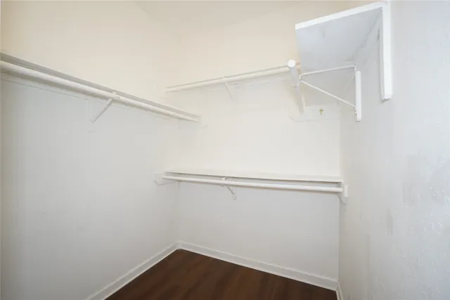 a view of small space with racks on the wall