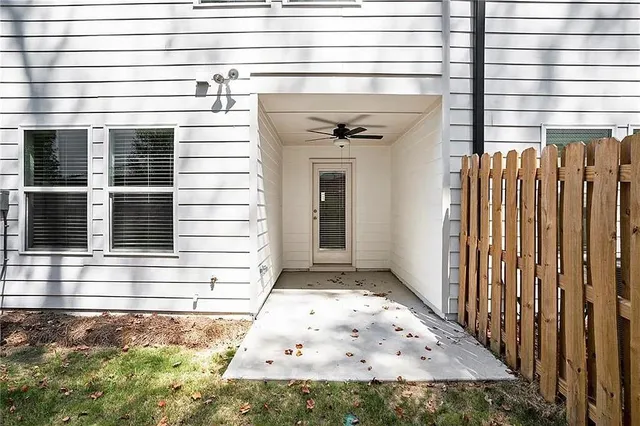 a view of backyard with cabin