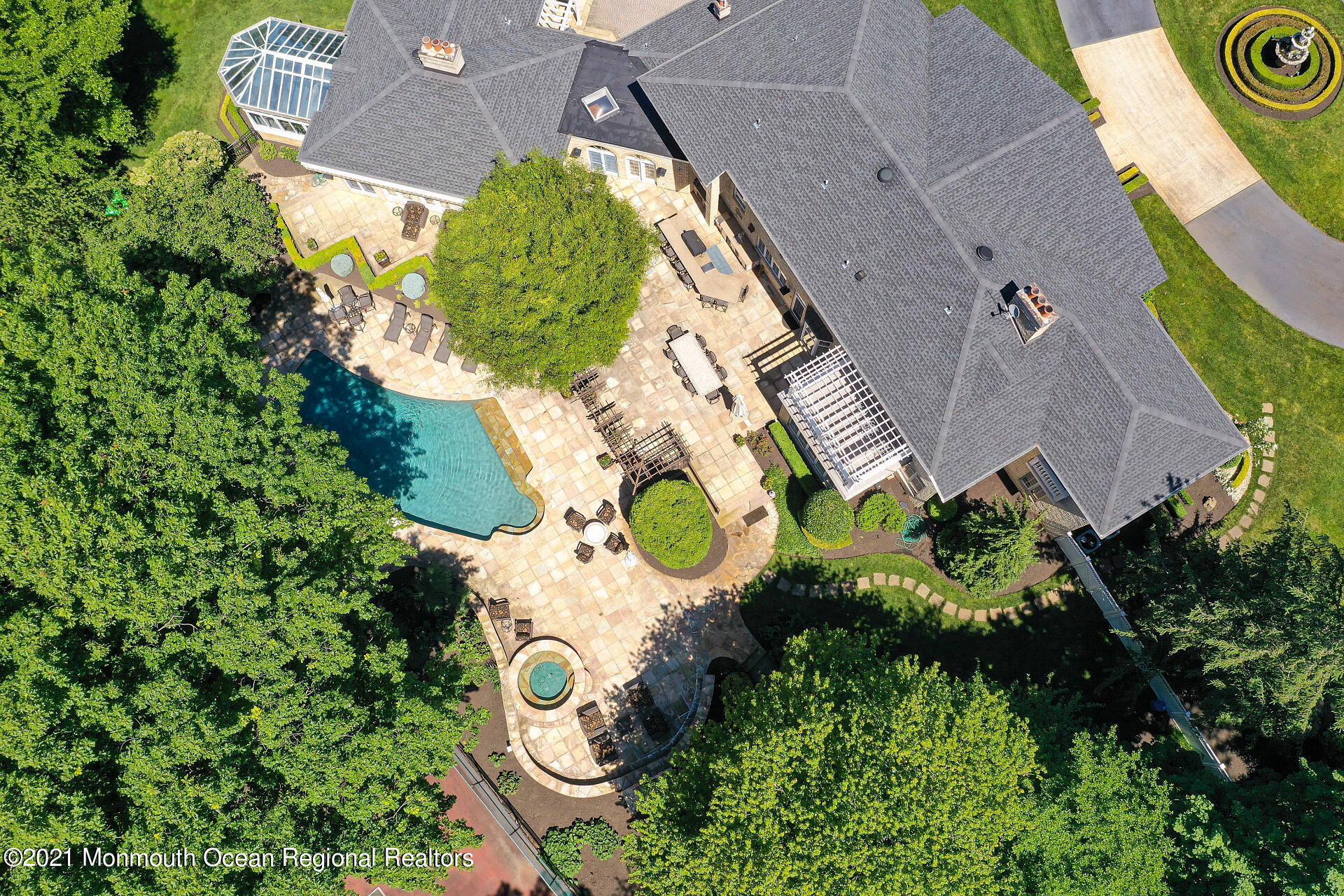 16 A Buttonwood Lane Rumson, NJ 07760 - Photo 59 of 80 an aerial view of a house a swimming pool and outdoor space