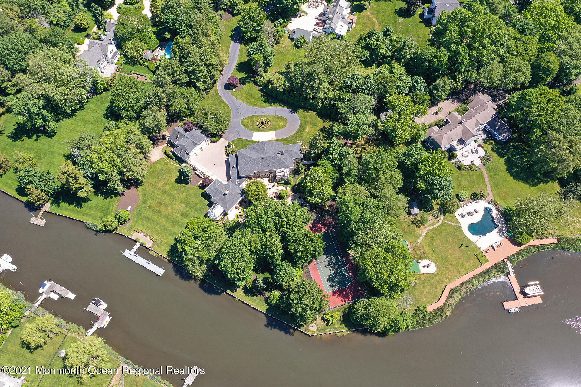 16 A Buttonwood Lane Rumson, NJ 07760 - Photo 79 of 80 an aerial view of a house with yard swimming pool and outdoor seating