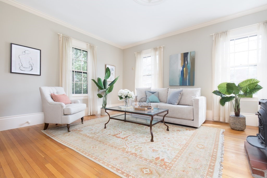 13 Yerxa Road Cambridge, MA 02140 - Photo 4 of 24 a living room with furniture and a potted plant