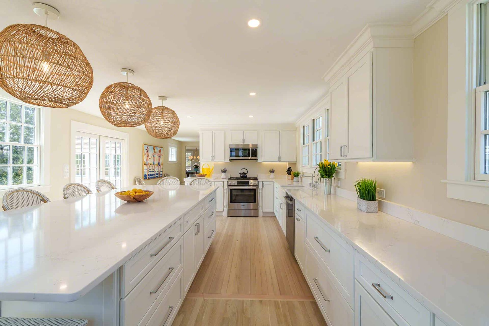 30 Mill Hill Road Edgartown, MA 02539 - Photo 13 of 35 a large kitchen with a large counter space and stainless steel appliances
