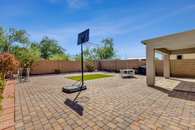 a swimming pool with a yard