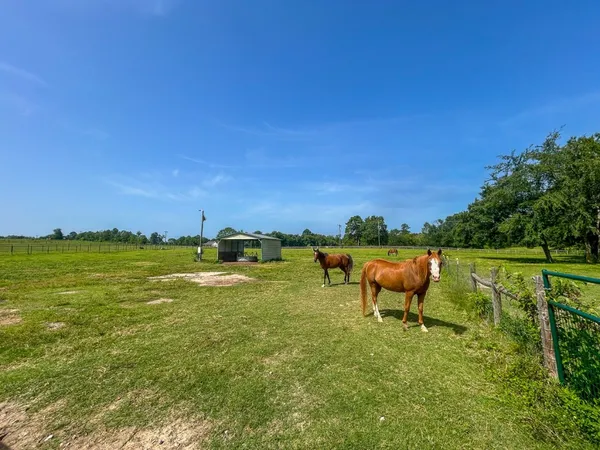 a aerial view of a house with a yard