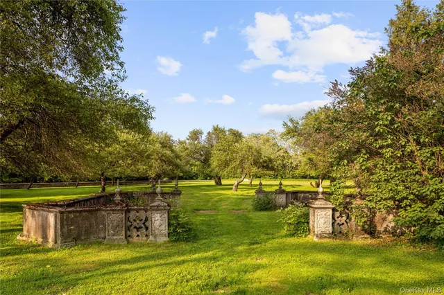 a view of a lake with a big yard