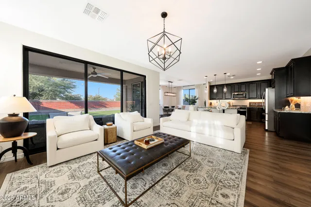 a living room with furniture and a couch