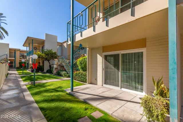 a house view with a garden space