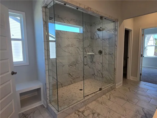 a bathroom with a shower