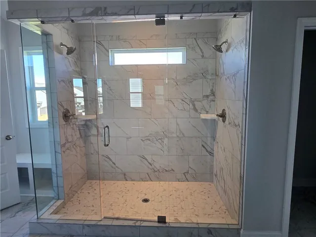 a bathroom with a shower