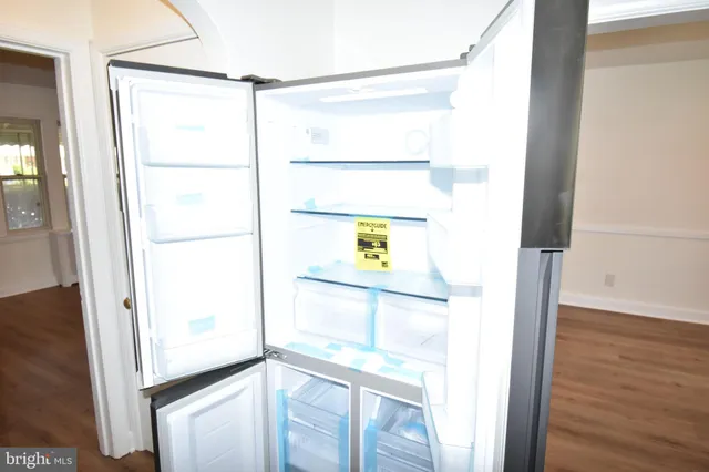 a view of a room with a window