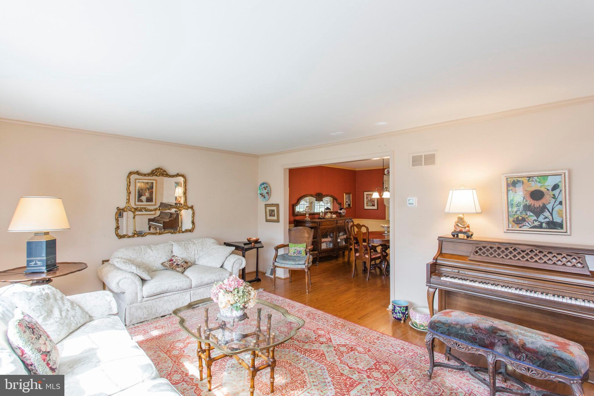 8813 Wainwright Road Glenside, PA 19038 - Photo 5 of 25 Living Room Leading to Dining Room