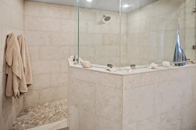 a bathroom with a shower