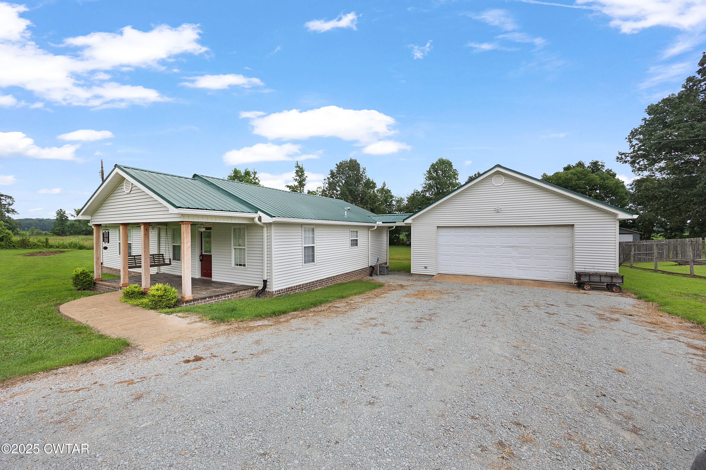 a view of backyard of house