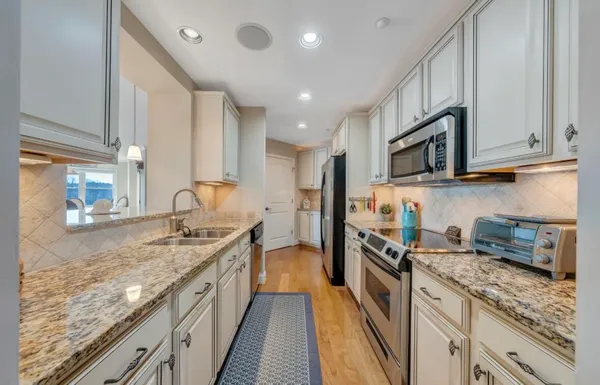 a view of a balcony with lake view