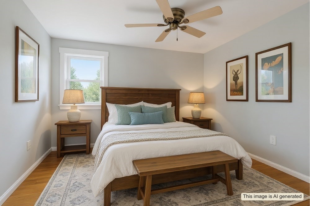 179 Hedges Pond Road Plymouth, MA 02360 - Photo 11 of 18 a bedroom with a bed and wooden floor