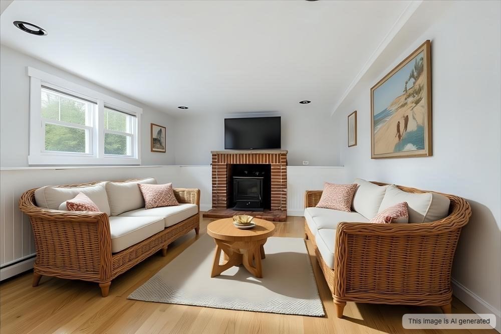 179 Hedges Pond Road Plymouth, MA 02360 - Photo 13 of 18 a living room with furniture and a fireplace