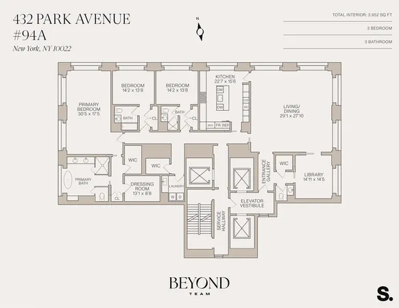 $25,750,000 | 432 Park Avenue, Unit 94A | Midtown East