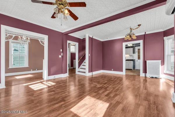 an empty room with windows