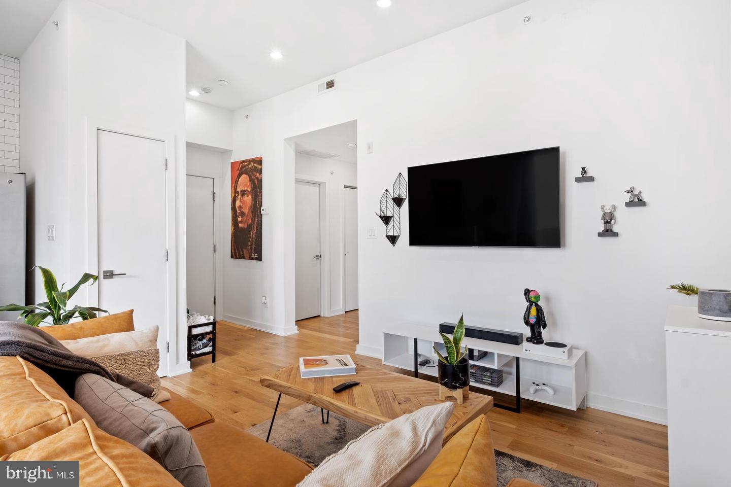 1617-27 Hope Street, Unit 2D Philadelphia, PA 19122 - Photo 4 of 32 a living room with furniture and a flat screen tv