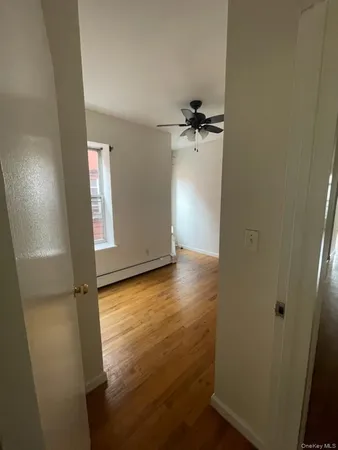 an empty room with a door