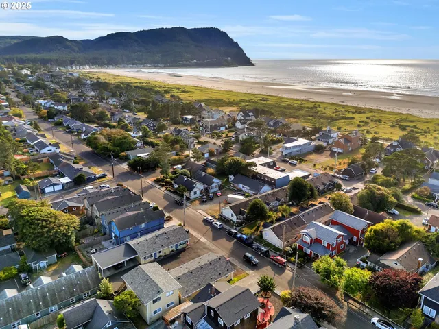 an aerial view of residential building with outdoor space
