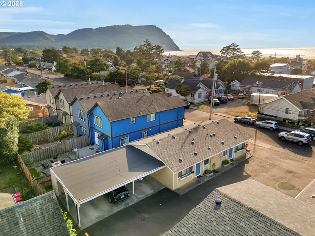 a view of city from terrace with seating space